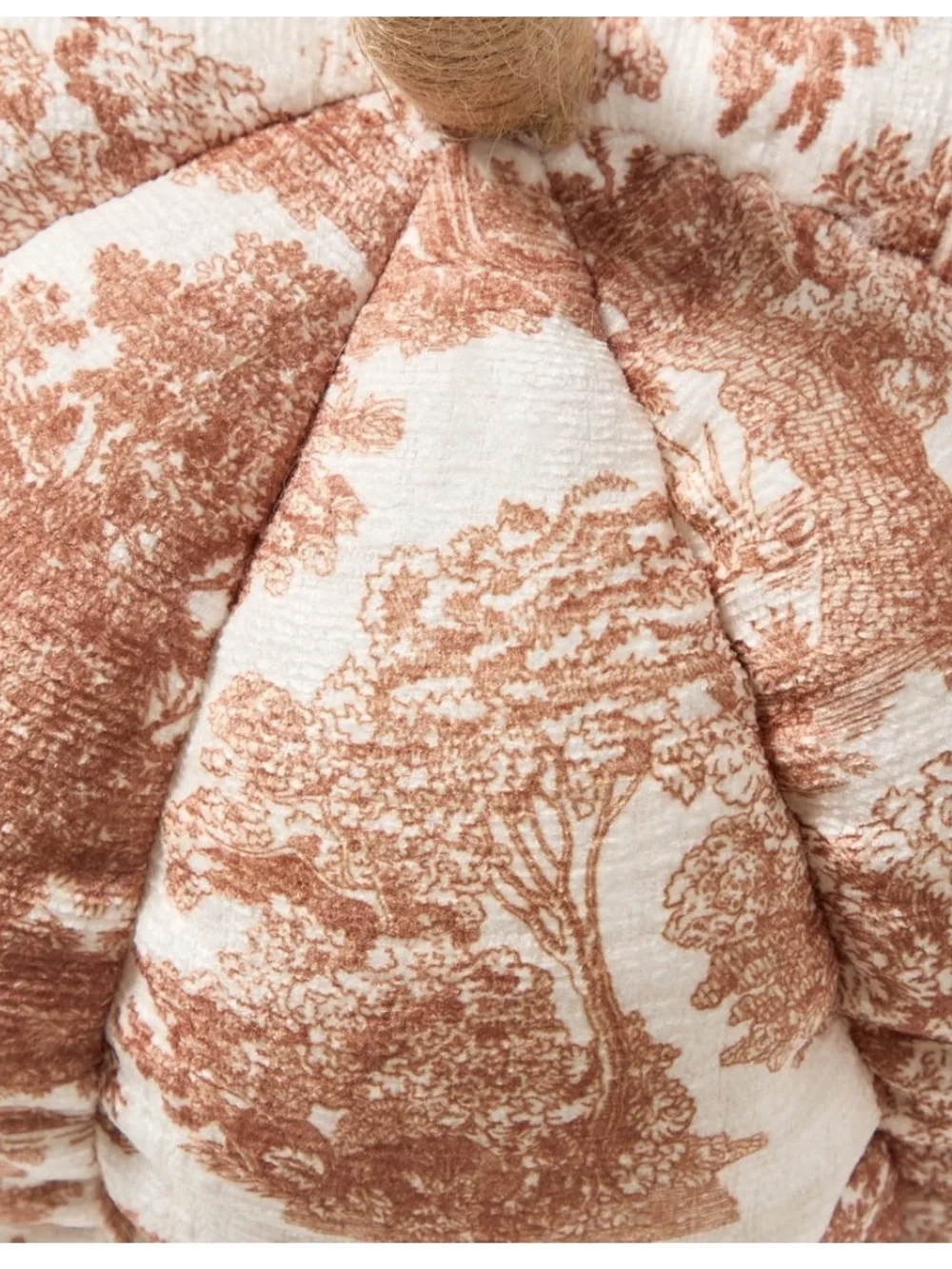My Texas House Fall Forest Toile Pumpkin Decorative Pillow, Rust and Cream, 6